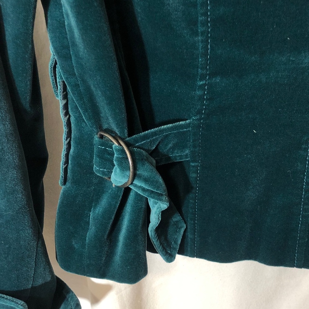 Akris *punto Women’s Deep Teal Velvet Blazer With Split Cuffs - Picture 8 of 11